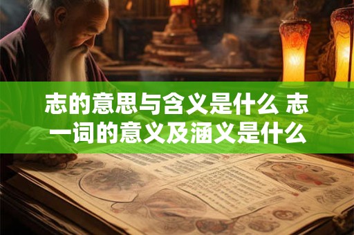 志的意思与含义是什么 志一词的意义及涵义是什么