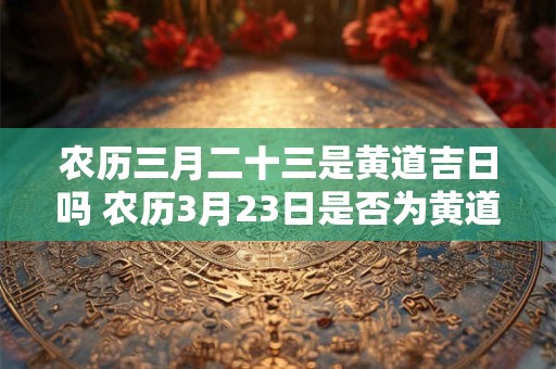 农历三月二十三是黄道吉日吗 农历3月23日是否为黄道吉日