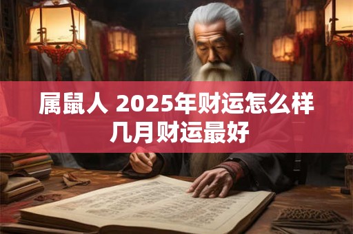 属鼠人 2025年财运怎么样 几月财运最好