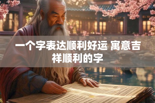 一个字表达顺利好运 寓意吉祥顺利的字
