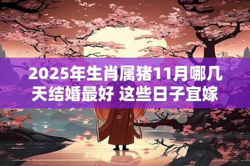 2025年生肖属猪11月哪几天结婚最好 这些日子宜嫁娶