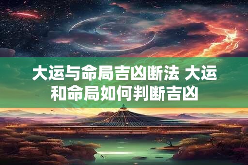 大运与命局吉凶断法 大运和命局如何判断吉凶
