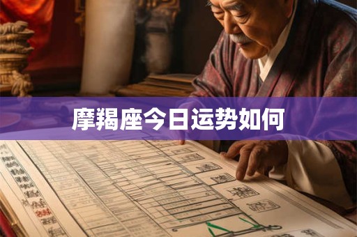 摩羯座今日运势如何