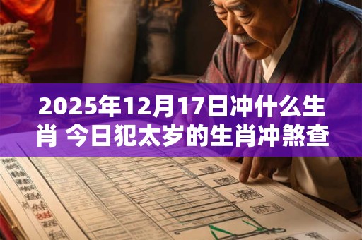 2025年12月17日冲什么生肖 今日犯太岁的生肖冲煞查询：