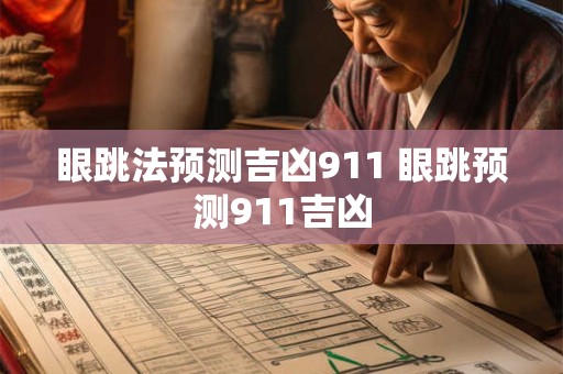 眼跳法预测吉凶911 眼跳预测911吉凶