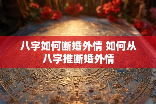 八字如何断婚外情 如何从八字推断婚外情
