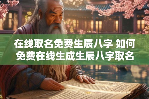 在线取名免费生辰八字 如何免费在线生成生辰八字取名
