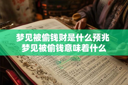 梦见被偷钱财是什么预兆 梦见被偷钱意味着什么
