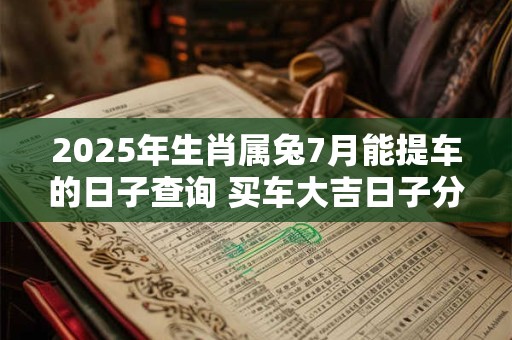 2025年生肖属兔7月能提车的日子查询 买车大吉日子分析