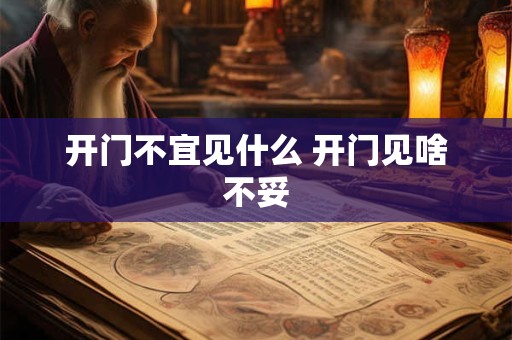 开门不宜见什么 开门见啥不妥