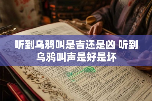 听到乌鸦叫是吉还是凶 听到乌鸦叫声是好是坏