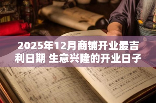 2025年12月商铺开业最吉利日期 生意兴隆的开业日子