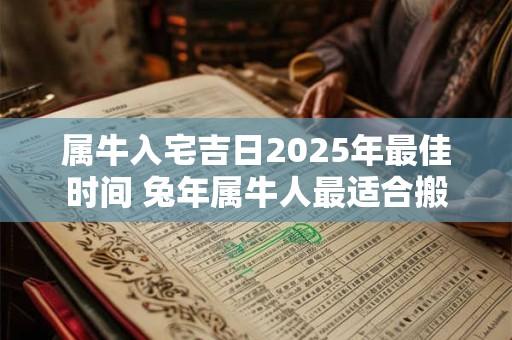 属牛入宅吉日2025年最佳时间 兔年属牛人最适合搬家的日子 属牛入宅吉日2025年最佳时间 兔年属牛人最适合搬家的日子