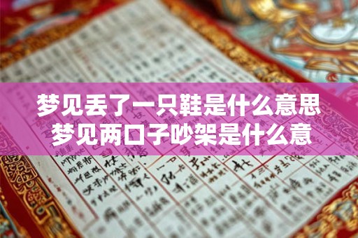 梦见丢了一只鞋是什么意思 梦见两口子吵架是什么意思