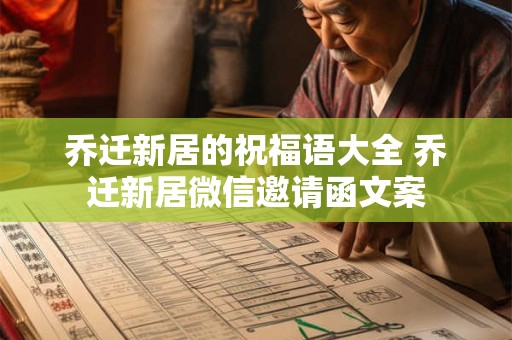 乔迁新居的祝福语大全 乔迁新居微信邀请函文案