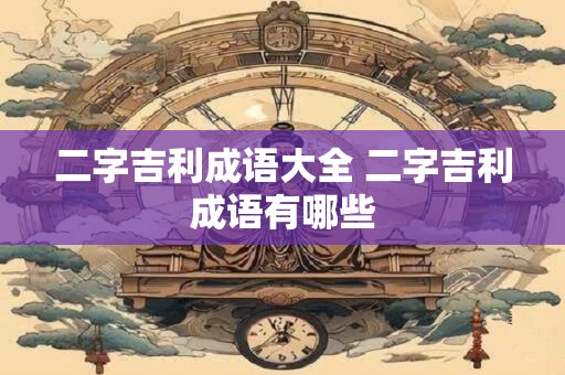二字吉利成语大全 二字吉利成语有哪些