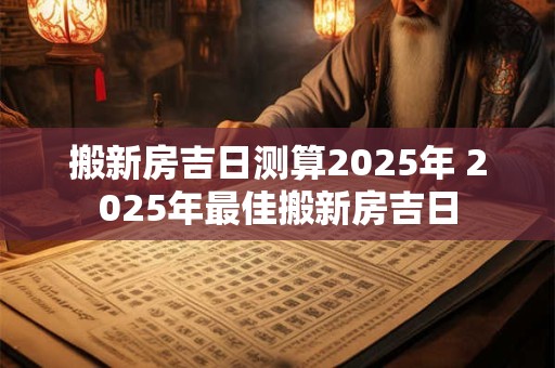 搬新房吉日测算2025年 2025年最佳搬新房吉日
