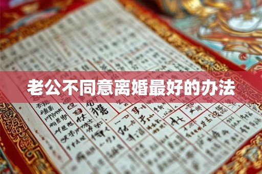 老公不同意离婚最好的办法