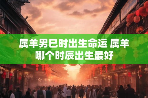 属羊男巳时出生命运 属羊哪个时辰出生最好