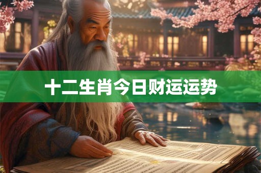 十二生肖今日财运运势 十二生肖今日财运运势