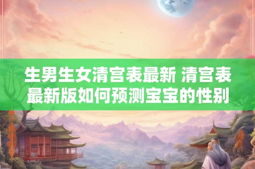 生男生女清宫表最新 清宫表最新版如何预测宝宝的性别
