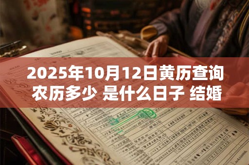 2025年10月12日黄历查询 农历多少 是什么日子 结婚吉时