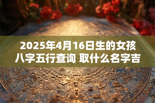 2025年4月16日生的女孩八字五行查询 取什么名字吉利
