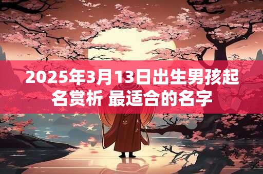 2025年3月13日出生男孩起名赏析 最适合的名字