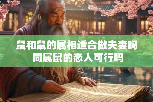 鼠和鼠的属相适合做夫妻吗 同属鼠的恋人可行吗
