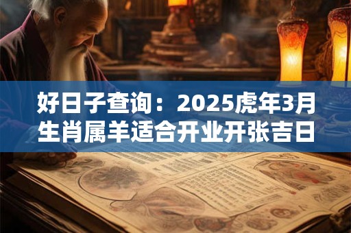 好日子查询：2025虎年3月生肖属羊适合开业开张吉日