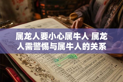 属龙人要小心属牛人 属龙人需警惕与属牛人的关系