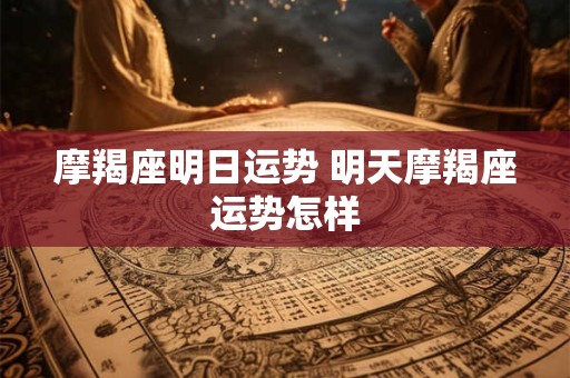 摩羯座明日运势 明天摩羯座运势怎样