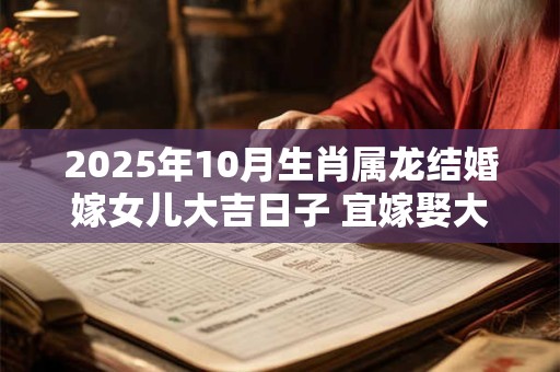 2025年10月生肖属龙结婚嫁女儿大吉日子 宜嫁娶大吉日