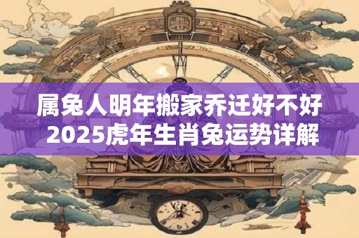 属兔人明年搬家乔迁好不好 2025虎年生肖兔运势详解