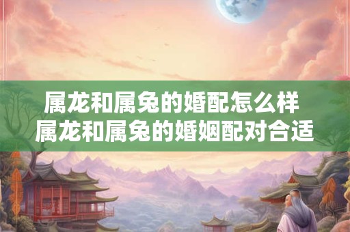 属龙和属兔的婚配怎么样 属龙和属兔的婚姻配对合适吗