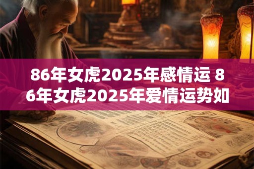 86年女虎2026年感情运 86年女虎2026年爱情运势如何