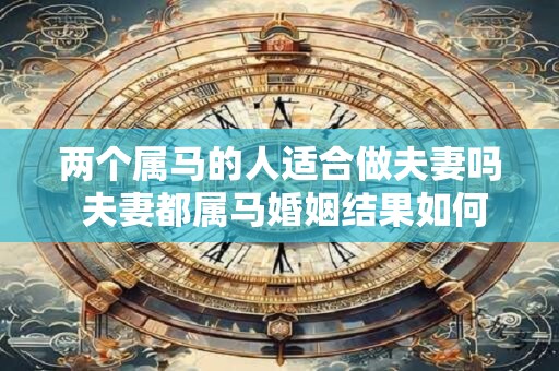 两个属马的人适合做夫妻吗 夫妻都属马婚姻结果如何