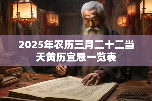 2025年农历三月二十二当天黄历宜忌一览表