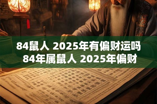 84鼠人 2025年有偏财运吗 84年属鼠人 2025年偏财运势