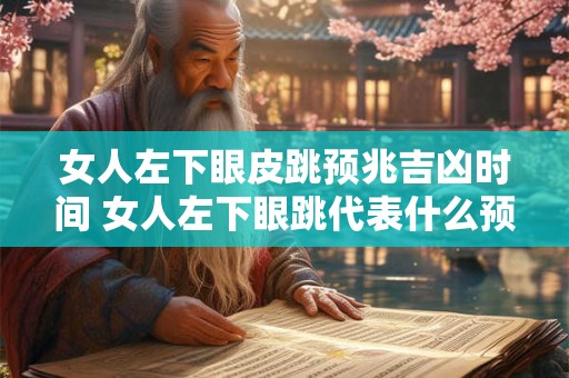 女人左下眼皮跳预兆吉凶时间 女人左下眼跳代表什么预示吉凶时间