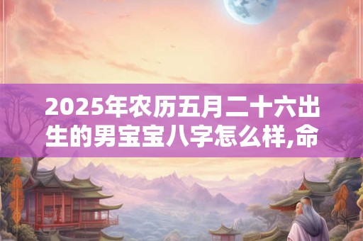 2025年农历五月二十六出生的男宝宝八字怎么样,命理解析