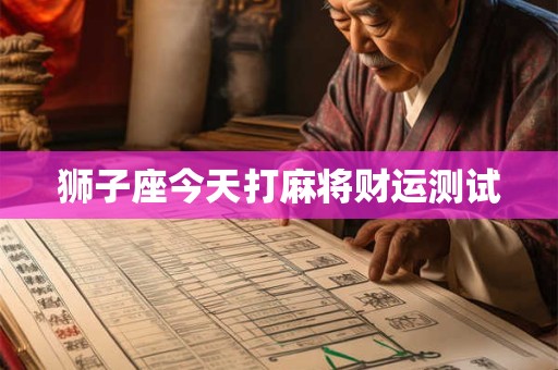 狮子座今天打麻将财运测试 狮子座今天打麻将财运测试