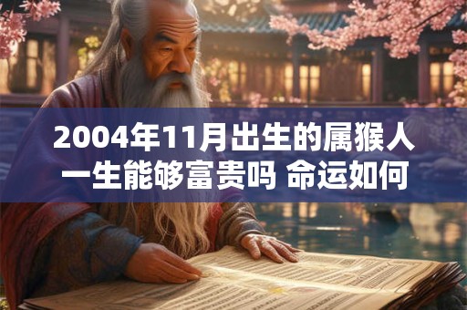 2004年11月出生的属猴人一生能够富贵吗 命运如何