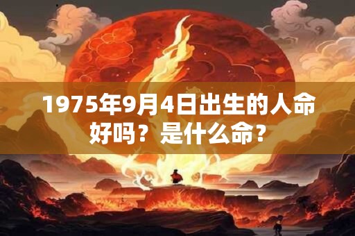 1975年9月4日出生的人命好吗？是什么命？