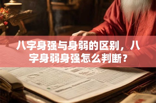 八字身强与身弱的区别，八字身弱身强怎么判断？