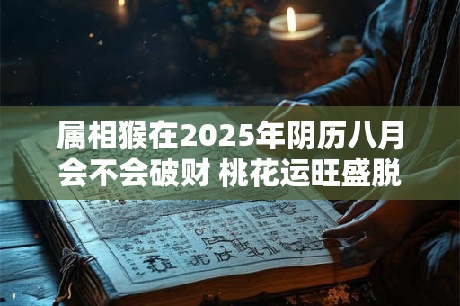 属相猴在2025年阴历八月会不会破财 桃花运旺盛脱单有望