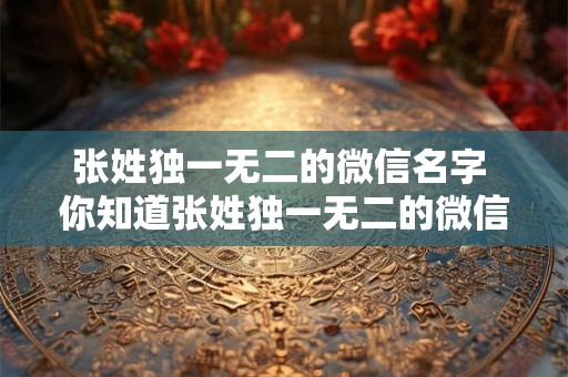 张姓独一无二的微信名字 你知道张姓独一无二的微信名字是什么吗