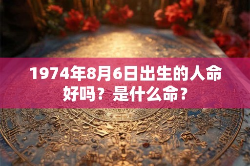 1974年8月6日出生的人命好吗？是什么命？