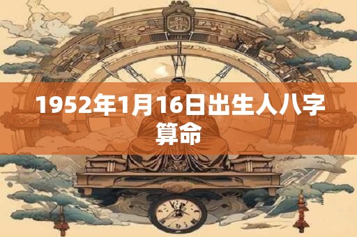 1952年1月16日出生人八字算命