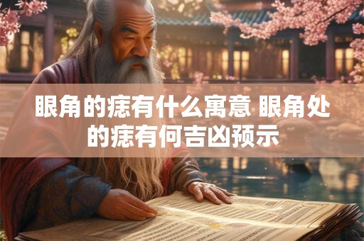 眼角的痣有什么寓意 眼角处的痣有何吉凶预示